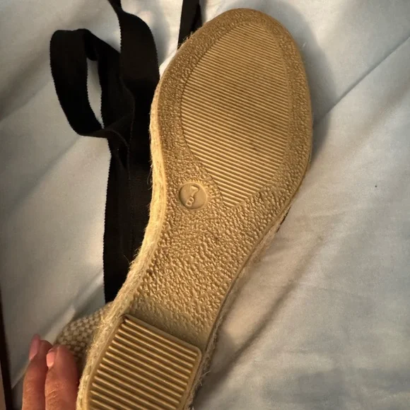 Coach Black and Tan insignia Espadrille Wedges - Picture 4 of 12